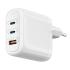 WiWU WI-U024 Ark GaN 65W High Quality Fast Charging USB Type-C x 2 + USB-A QC & PD Multi Port Power - White